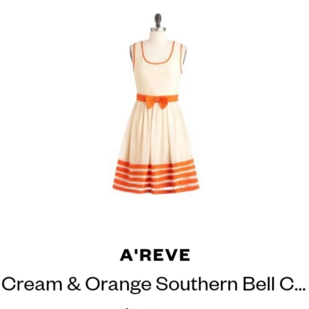 A'REVE cream & orange dress fit like a med.